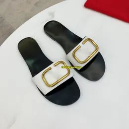 مصمم فاخر صندل Slippers Slippers Black Brown Fashion Flats Flats Slipper Sliders Chaussure Pantoufle 2024