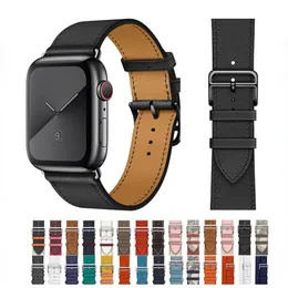 Cinturini in pelle autentica cinghia intelligente per Apple Watch Ultra 2 49mm banda 41mm 45mm 40mm 44mm 42mm 38 mm Bracciale di guardia in moda Bracciale IWatch Serie 8 7 3 4 5 6 STRAP