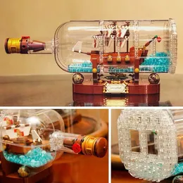 Ship In A Bottle Drifting Boats Building Blocks Brick Lepinblocks
