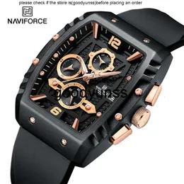 Naviforce Wristwatches Naviforce Design Mens Watches Silicone Band Military Quartz Wristwatches Fashion Clock Clock Relogio Maschulino 231216