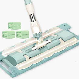 Flat Mop Floor Telescopic with Large Microfiber Pads Spin Mop 360 Degree Handle Home Windows Kitchen Floor Cleaner Wood Tile 240329