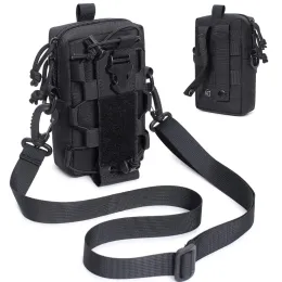 Bags Tactical EDC Belt Pouch Molle Bag Organizer Waist Pouch for Hiking Mobile Phone Water Bottle Kettle Carrier with Shoulder Strap