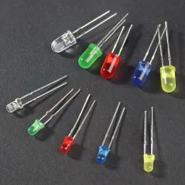 60-200 st f3 f5 LED-ljusemitterande dioder 3mm 5mm LED-diod blandat kit vit grön röd blå gul orange diy elektronisk kit