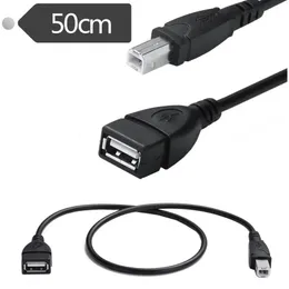 50 سم 1.5 قدم USB 2.0 النوع A الأنثى إلى USB B الذكور كابل محول تمديد الطابعة للرسوم الماسح الضوئي للقرص الصلب المحمول