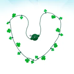 Party Decoration Glowing Necklace For Festival Shamrock Gifts Stocking Stuffers St Patrick's Day Luminous Miss