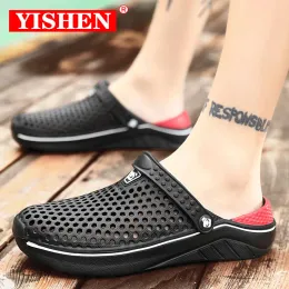 Skor yishen sandaler män strand toffel tjock sula flip flop för kvinnor klassiska mulor sport sandal inomhus utomhus chaussures häll hommes