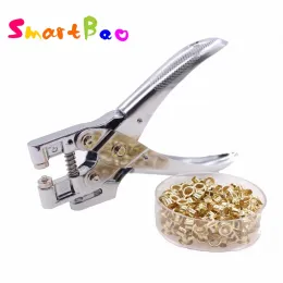 Punch Metal Retainer Punching Machine with Eyelet Grommet Plier With Grommets 5mm Round Hole Perforadora de papel with Rings NO.9718