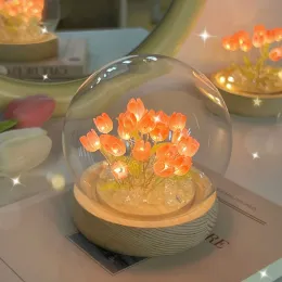 Strumenti a LED Flowers artificiale Nightlight notturna non finita tulips fatti a mano Flowers Lampada che produce kit regali di compleanno per ornamenti per vacanza