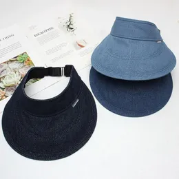 Berets Fashion Summer Big Brim Women Sunshade Denim Hat Sun Cap Sport пустой топ