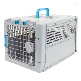 Kattbärare hund kennels 19 "Collapsible Plastic Pet Kennel grå liten 1 bit