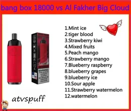 Bang box 18000 Puff 18K Disposable Vape Pen Bang Vapes 18000 Puffs Mesh Coil Rechargeable Bar Kit 0% 2% 3% 5% 12 Colors vs vs Al Fakher Big Cloud