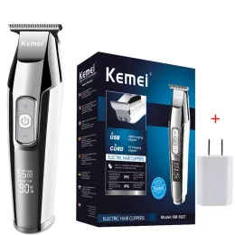 Trimmer Kemei Professional Hair Clipper For Men LCD Digital Electric Trimmer Haircut Shaving Hine Cutting Barber Clippers Blad Razor