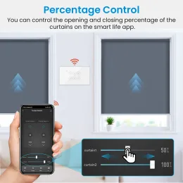 Loratap Tuya Zigbee 3.0 US Doppelvorhangschalter für tubuläre Motor Prozentsatz Google Alexa Sprachkontrolle Home Assistent DIY