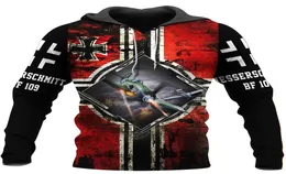 Herrendesigner T -Shirts Fighter Flugzeug BF 109 3D über bedruckte Hoodie und Frauen Mode -Casual Jackets L00081942160