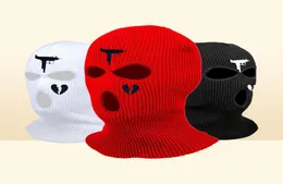 Cycling Caps Masken 3 Ho Heart Ski Maske Balaclava mit Fashionab Design Wärme Strickmaske für Männer und Frauen für Outdoor SPOR6851247