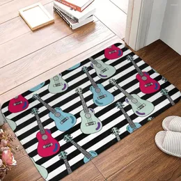 Tappeti Stripes per chitarra allo zerbino senza slittamento sullo sfondo bianco moquette per la preghiera della camera da letto decorazione in flanella