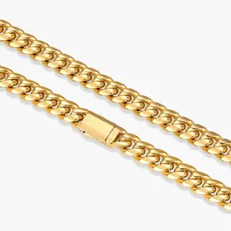 Chains Stainless Steel Mens Cuban Link Chain Miami Necklace 8/10/12/14mm Width No Fade & Durable Hip Hop Hewelry 7''-26''