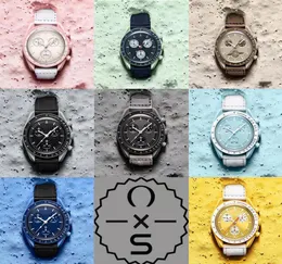 ムーンバイオセラミックプラネットムーンメンズウォッチフル機能Quarz Chronograph Watch Mission to Mercury 42mm Nylon Luxury Watch Earth Wristwatches 20233915301