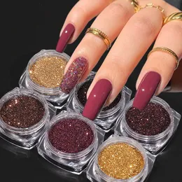 Polvere glitter fine per nail art all'ingrosso nei colori caldi autunnali e invernali per unghie in polvere riflettente glitter fine, la corrispondenza dei colori classica può essere modellata