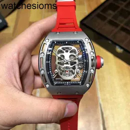 Richardmill Watch Date Business Leisure Personalisierte Hollow Real Real Tourbillon Skull Atmospheric Sports Mode Männer