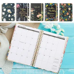 Planners 365 Days A5 English Agenda Book High Quality PU Leather 20232024 Daily Weekly Planner Calendar Book School Office