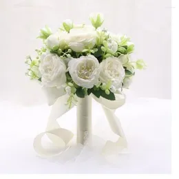 Fiori nuziali Bouquet da sposa per damigella d'onore Rose Accessori artificiali per Mariage