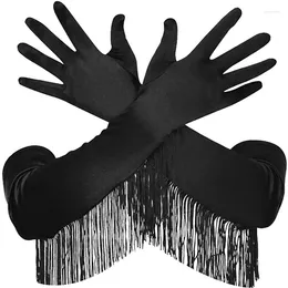 Party Supplies Vintage Opera Pageant Elasticity Long Tassel Gloves franse Fingerless Costume Dance Prom Club Show Sunscreen