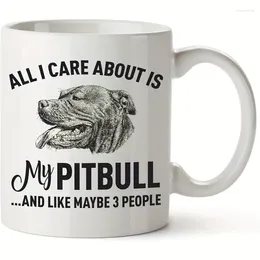 Tassen 11oz Blatthundkaffeetasse Ich kümmere mich nur um mein Pitbull -Wasser Sommer- und Wintergetränksgeburtstagsgeschenk Urlaub