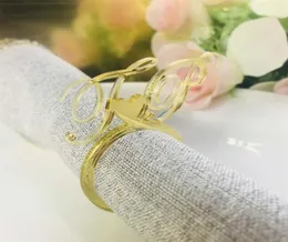 Tasto da tavolo personalizzato con colore tovagliolo in legno Ringcustom Wedding Nucioni di tovaglioli Acrilico tagliato tovagliolo con le iniziali del cuore T20052257159