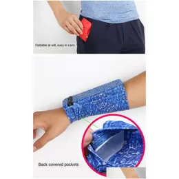 Supporto da polso The New Fashion Men Women Wallet Cash Band Zipper Running Travel Gym Cycling Safe Sport Borse Delivery Drop Delivery Dhbky Dhbky