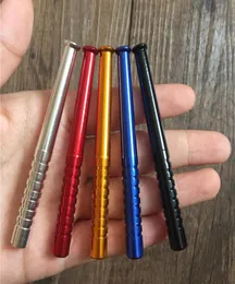 Metal One Hitter Bat Pipe 58mm 78mm Aluminum Alloy Dugout Herb Tobacco Cigarette Sniffer Snuff Snorter Mini Baseball Bat Straight 8538908