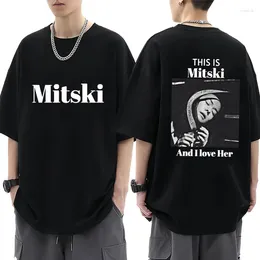 Męskie koszule to jest mitski i uwielbiam jej graficzną koszulę muzykę okładka tee mężczyzn masy mody mody luźne bawełniane swobodne tshirt streetwear