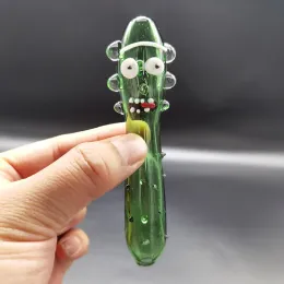 Roliga pickle handrör bong längd 12 cm pyrex färgglad sked gurka topphuvudt tobaksrör rök tillbehör i butik vs glas bongs ll