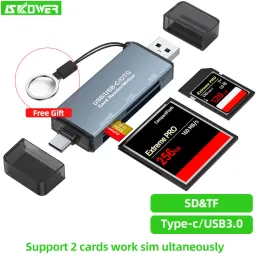 카드 리더 USB 3.0Type C to SD Micro TF CF MS MS CCD 카드 리더 PC 노트북 액세서리 SD 카드 리더 스마트 메모리 카드 리더