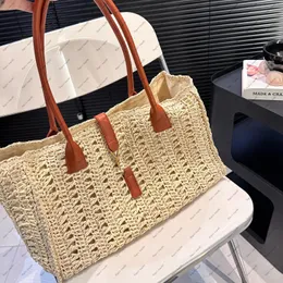 Designer -Einkaufstasche Strand Strohbeutel Umhängetaschen Frau Häkeltasche Luxus Handtasche Sommereinkaufsbeutel Totes Schulterhandtaschen Dreieck