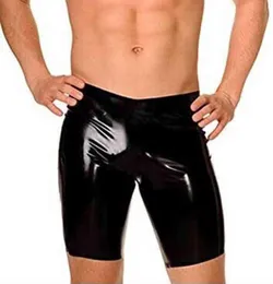 Män PVC Faux Leather Shorts Stage Performance Outfits For Men Underkläder Shorts Oil Shiny Jockstrap Fetish Tight Sexy Black Club G223449326