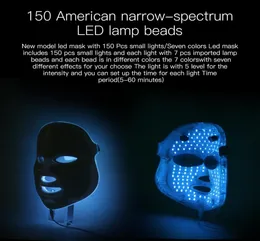 7 ألوان LED Facial Face Mask Machine Therapy Light Skin Rejuvenation Facial PDT Skin Care Antiwnink
