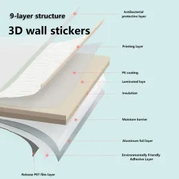 2.8mセルフ接着3Dパネル装飾壁紙フォーム防音防水リビングルーム3D壁ステッカーベッドルームパペルドパレデ