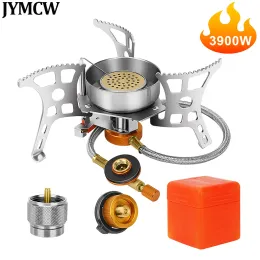 Supplies Jymcw Outdoor Windproof Gas Stove Camping Gas Mini Burner Folding Split Electronic Stoves Tourist Equipment for Hiking