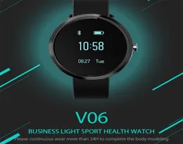 V06S Smart Watch Pressione sanguigna Frequenza cardiaca Conteggio passi Monitor Bracciale fitness Tracker Orologio da polso intelligente Ricorda orologio per Andr7344044