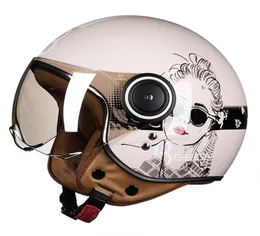 Beon Retro Motor -stycercle Helment Vintage Cafe Racer Classic Chopper Crash Helmet Moto Moto for Motorcycle1224193