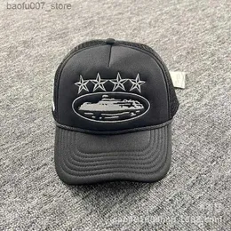 Ball Caps Ball Caps 2023 Trendy Brand Star Cruise Embroidered Summer Truck Hat For Men Breathable Mesh Baseball Vintage Trucker HatsQ240403