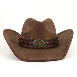 Basker vintage mocka western cowboy hatt av hög kvalitet utomhus ryttare cowgirl panama jazz hattar sombrero hombre