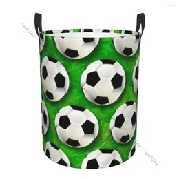 Çamaşır çantaları sepet depolama çantası su geçirmez katlanabilir futbol topu yeşil arka plan kirli kıyafetler gündüz