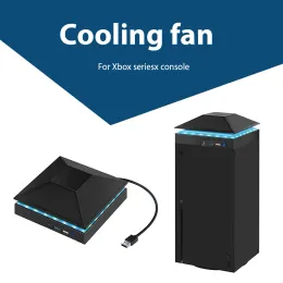 Fans Game Console Cooling Fan för Xbox Series X Console Cooler Heat Disipation Fan Cooling System Colorful Breathing Light Dustprooo