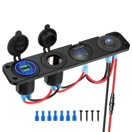 Misuratore di tensione della batteria per auto Universale 12V-24V LED digale Auto Voltmetro per auto Accendisigari Volt Misuratore di tensione Monor  34