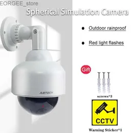 Andere CCTV -Kameras gefälschte Dummy -Kamera im Freien IP54 Rain Profes Security Überwachung Flash Dome Camera mit CCTV -Warnaufkleber Einfach zu installieren Y240403