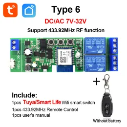 Steuerung 2Ch Tuya Wireless Switch WiFi Switch Modul Smart Life App DIY Smart Home Garagentoröffner Arbeit mit Alexa Google Home.