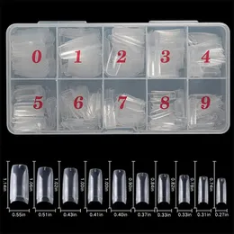 2024 500st Transparent stilett Fake Nail Tips Akryl Ballerina Nail Tips Lång form Half Cover Coffin Professional False Art Nail For