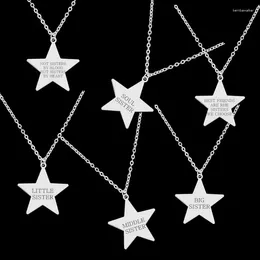 Pendant Necklaces Sister Gifts Little Middle Big Necklace Friendship Engraved Necklac Stainless Steel Star Jewelry